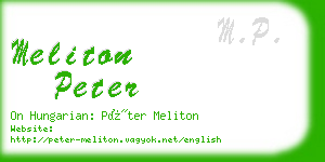 meliton peter business card